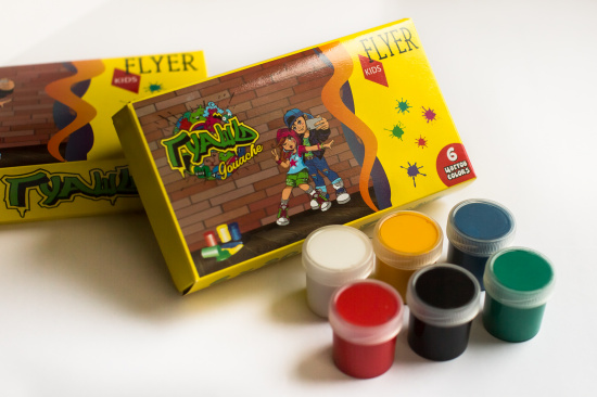 Гуашь детская "Flyer" 6 цветов, 20 мл sela25